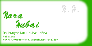 nora hubai business card