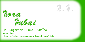 nora hubai business card